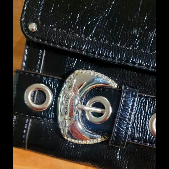 *RARE New* Glossy Black‎ Wrist Bag Y2K BroHoe Vintage ♡ Kathy Van Zeeland